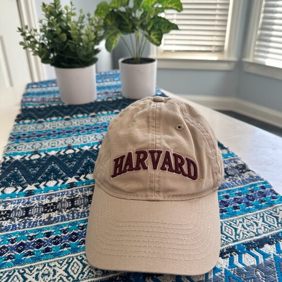 Classic Harvard Baseball Dad Hat - One Size Fits All - Tan with Maroon letters - Picture 6 of 6